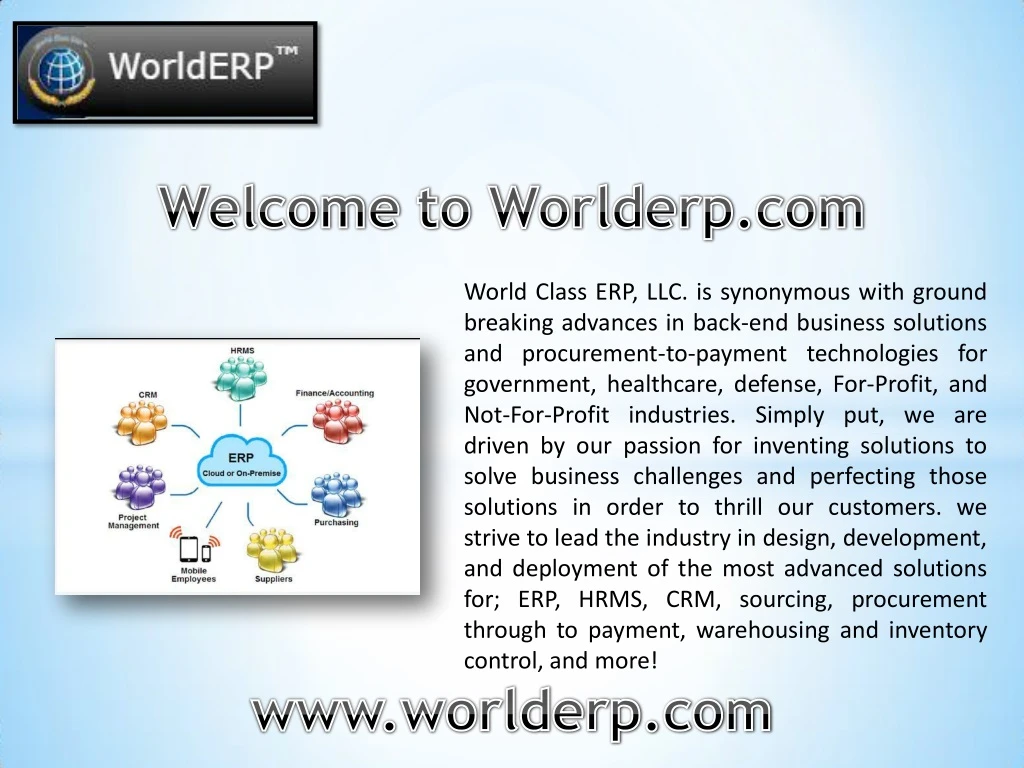 world class erp llc is synonymous with ground