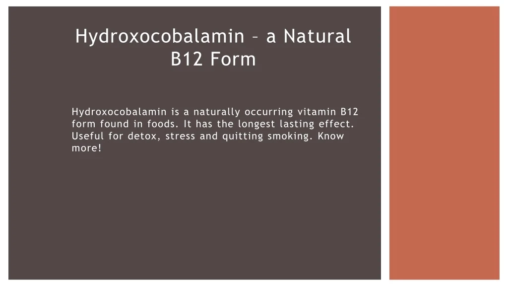 hydroxocobalamin a natural b12 form