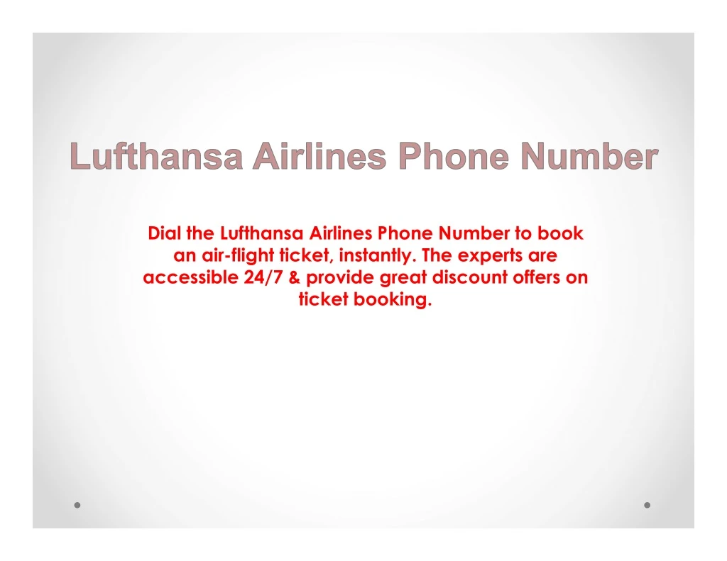 dial the lufthansa airlines phone number to book