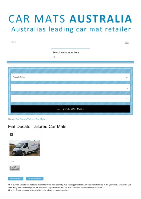 Tailored Fiat Ducato Car Mats – Custom Car Mats | Rubber Car Mats