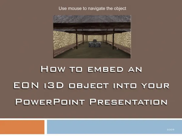 How to embed an EON i3D object into your PowerPoint Presentation