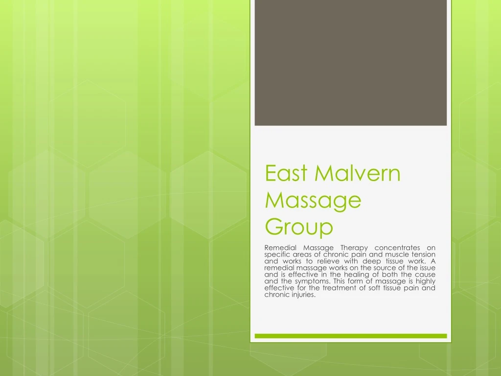 east malvern massage group