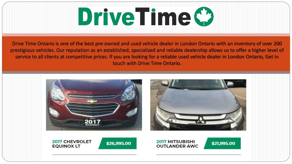 drive time ontario is one of the best pre owned