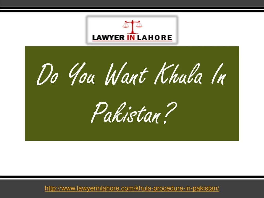 do you want khula in pakistan