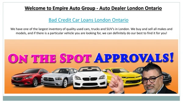 Bad Credit Car Loans London Ontario
