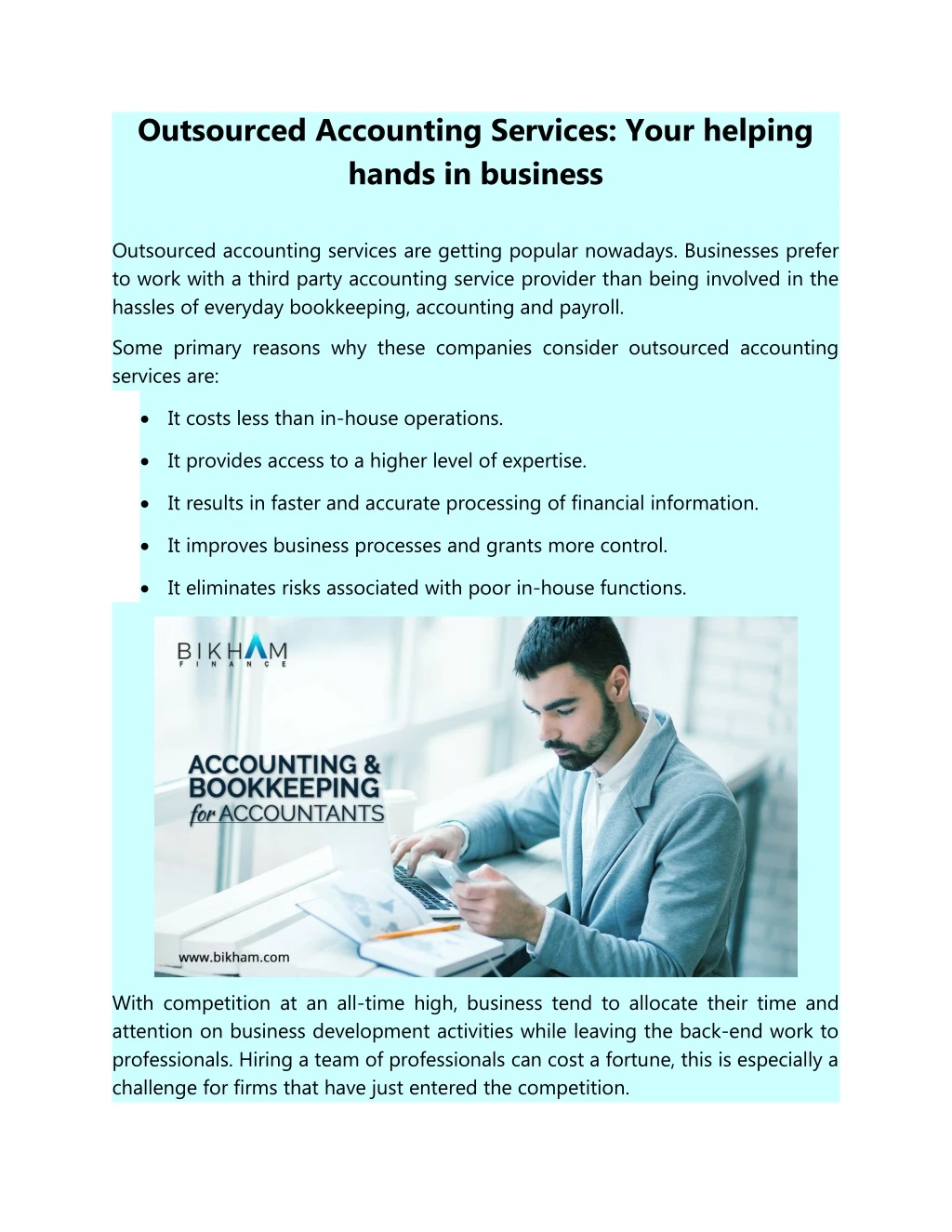 outsourced accounting services your helping hands