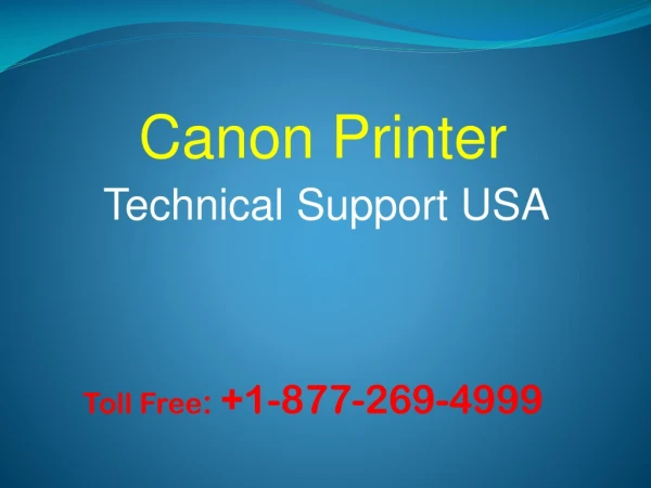 Canon Printer Contact Number USA 1-877-269-4999