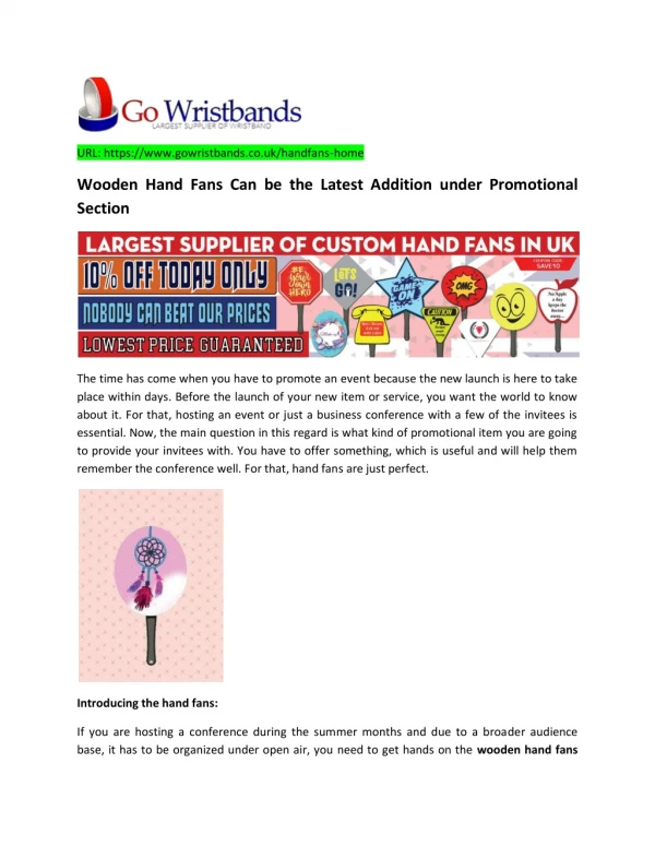 Wooden Hand Fans Can be the Latest Addition under Promotional Section