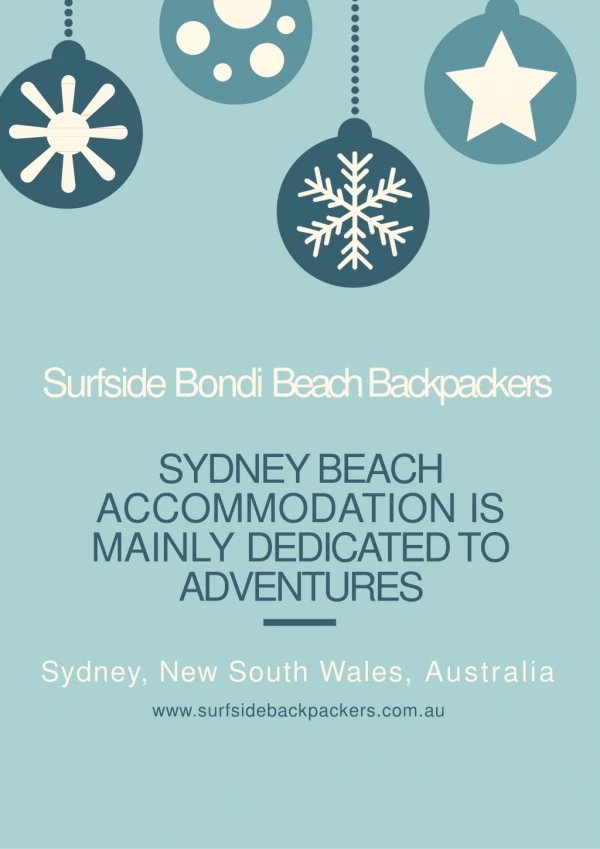 Sydney Beach Accommodation is Mainly Dedicated To Adventures