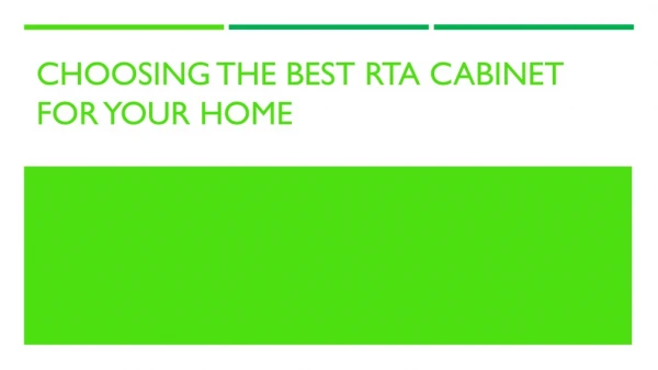 Choosing the Best RTA Cabinet For Your Home