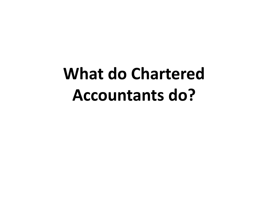 what do chartered accountants do