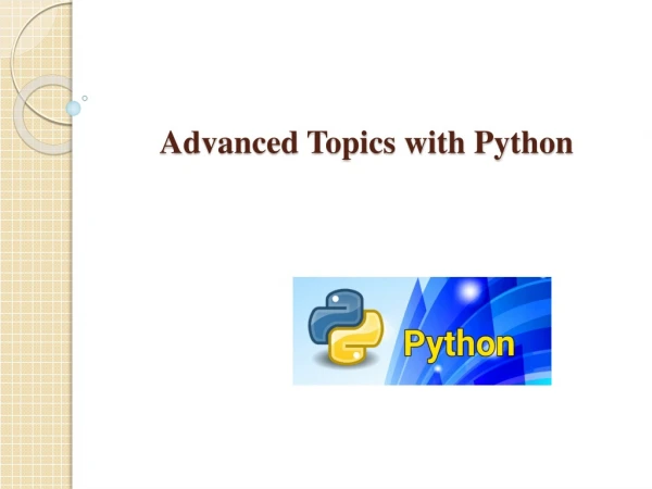 Advanced topic using python