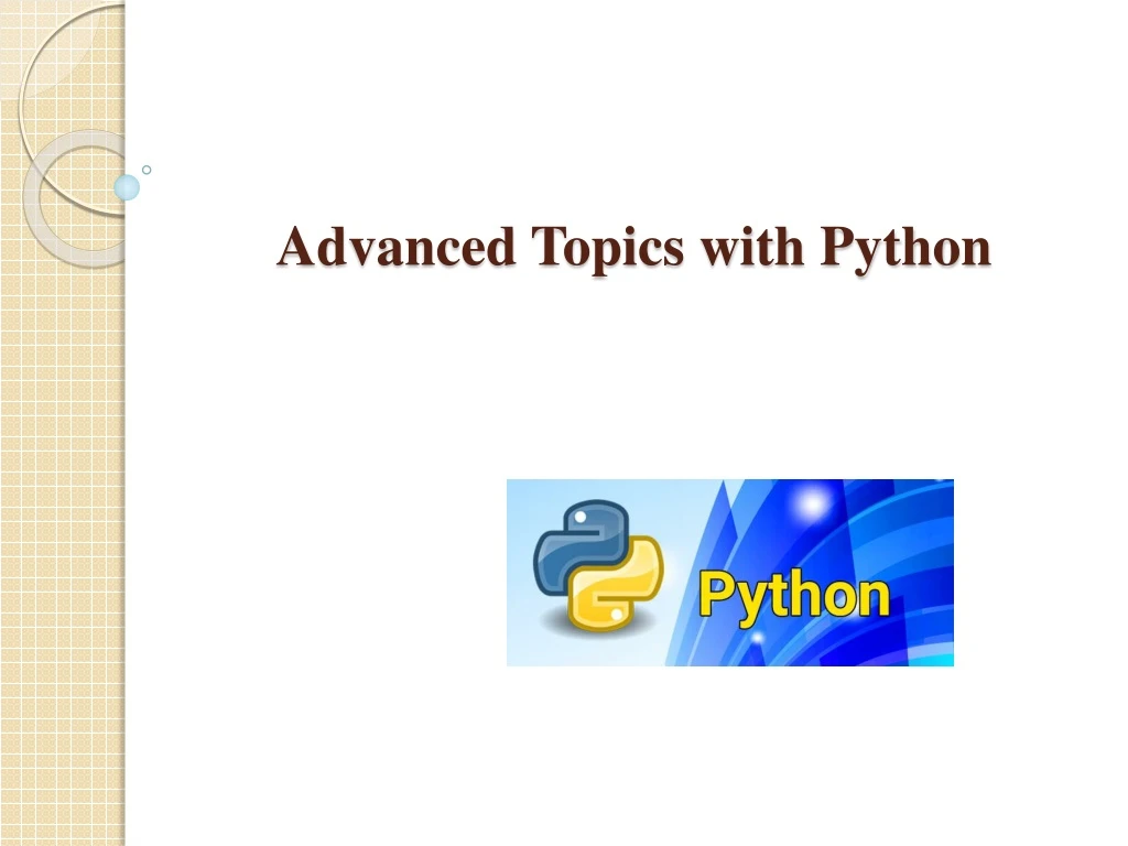 advanced topics with python