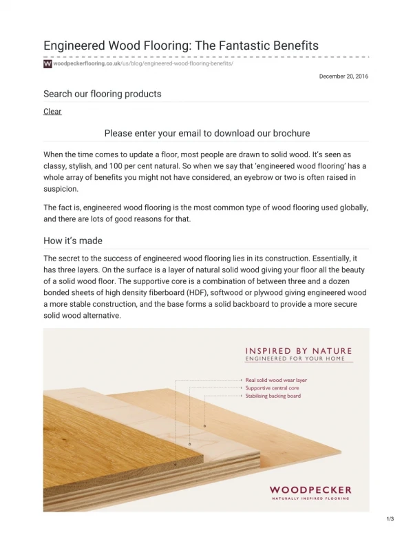 Engineered Wood Flooring: The Fantastic Benefits