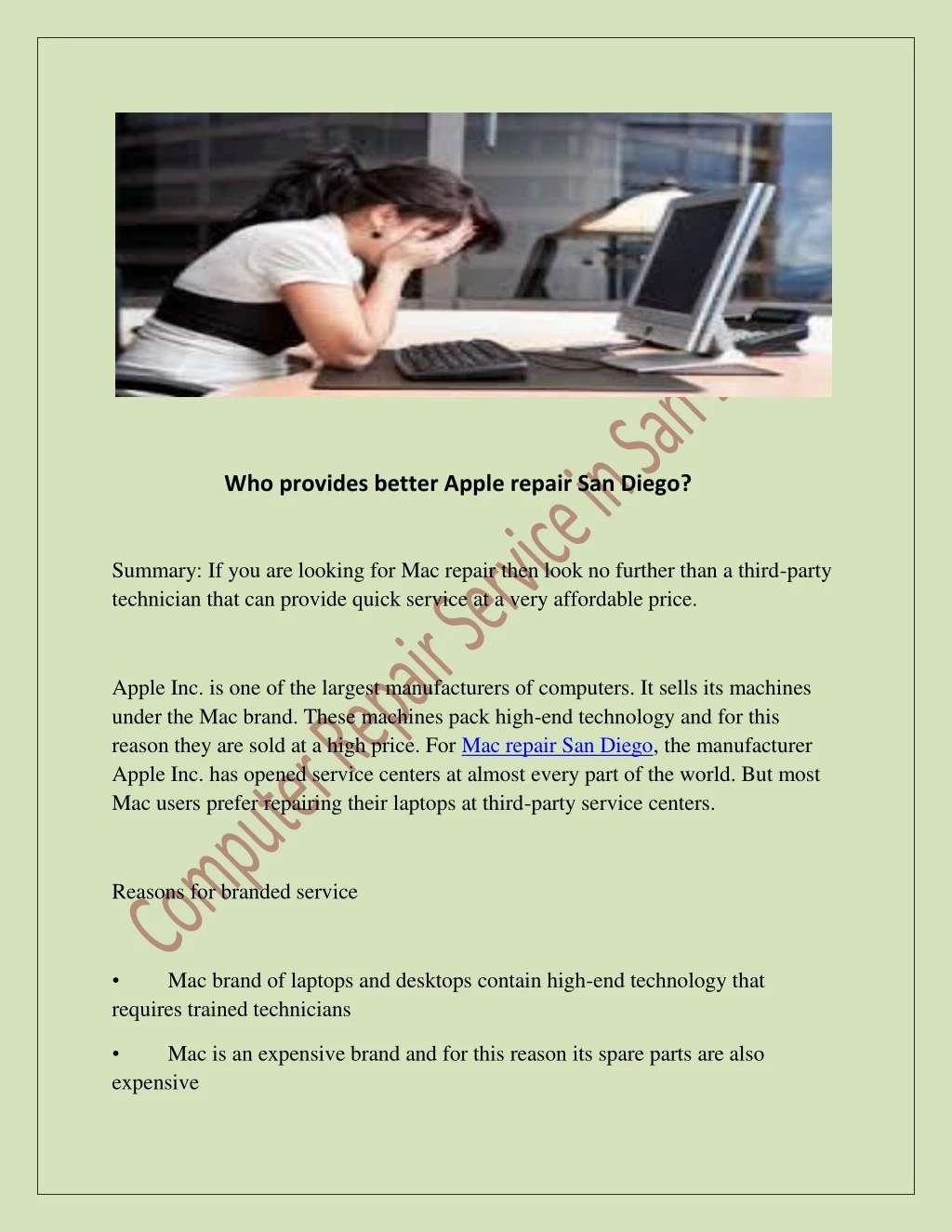 who provides better apple repair san diego