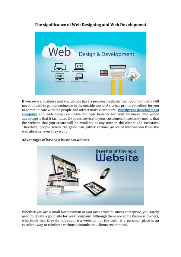 Importance of Web development