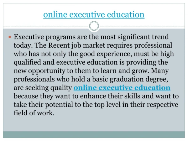 online executive education