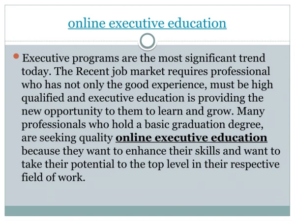 online executive education