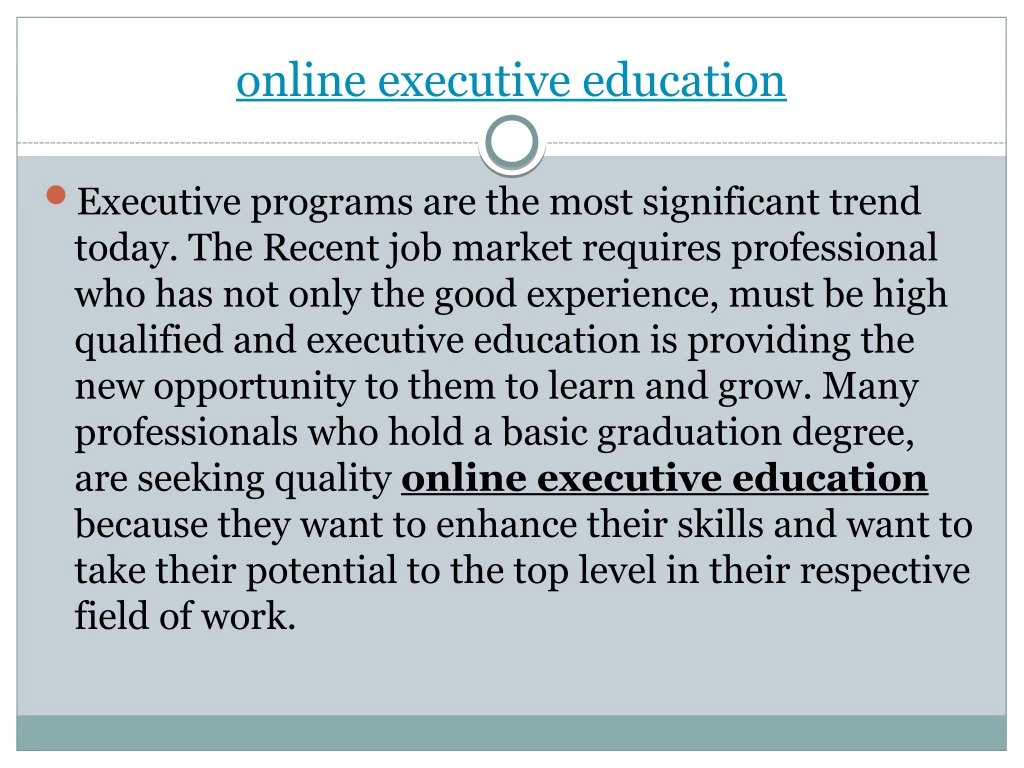 PPT - online executive education PowerPoint Presentation, free download ...