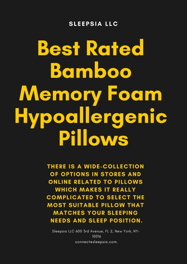 Best Rated Bamboo Memory Foam Hypoallergenic Pillows