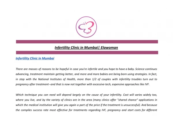 Infertility Clinic in Mumbai| Elawoman