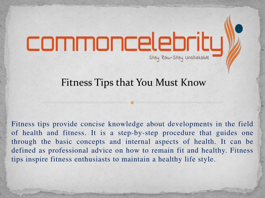 fitness tips that you must know