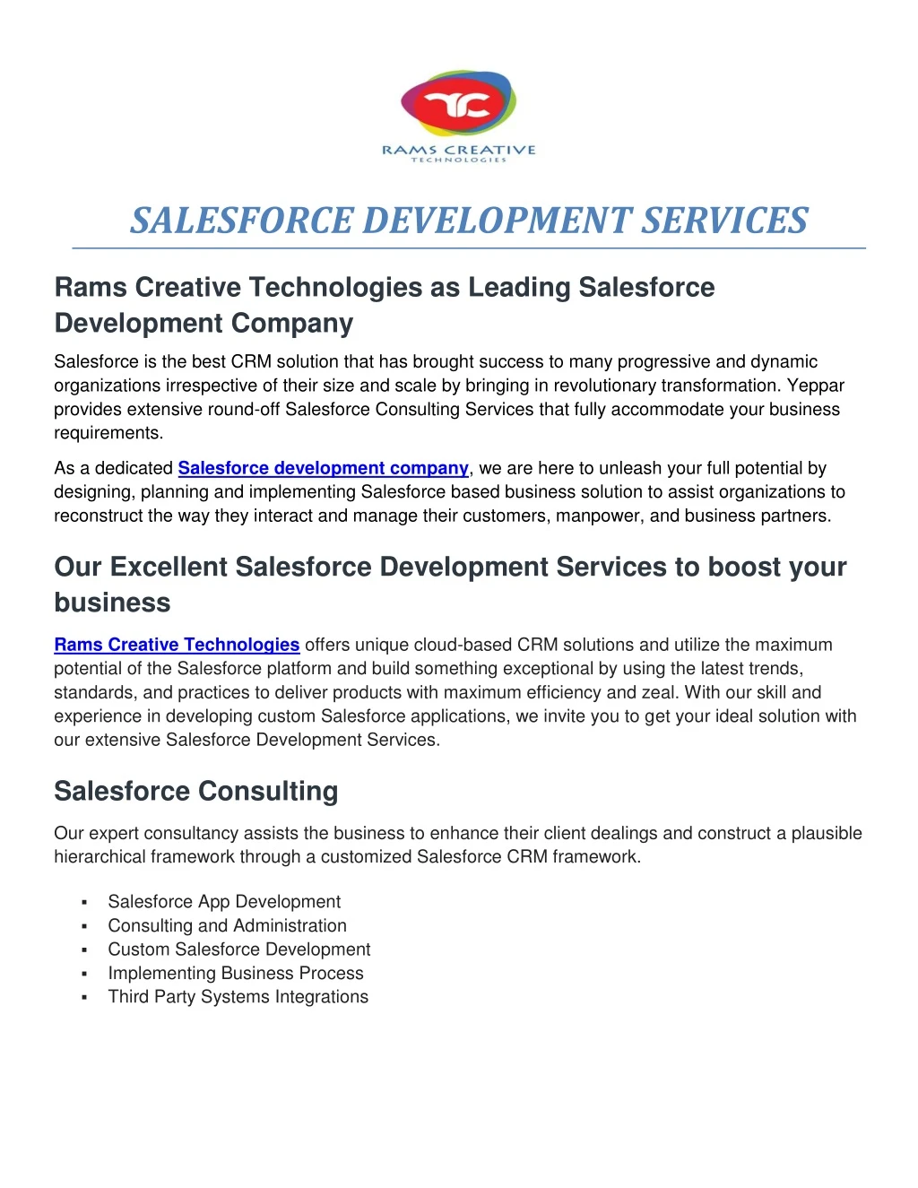 salesforce development services