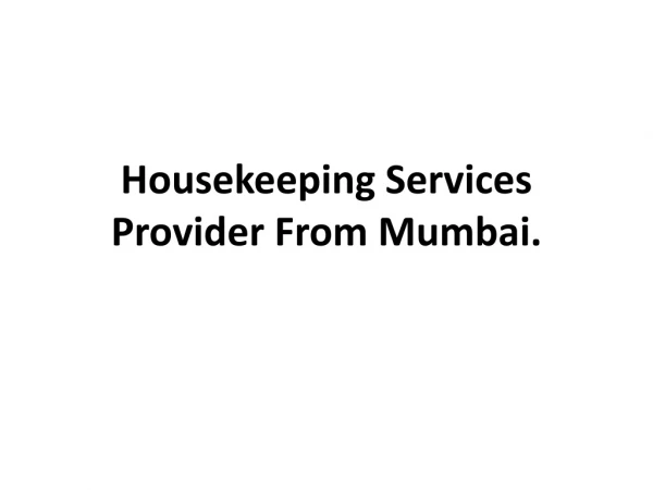 housekeeping services in Mumbai