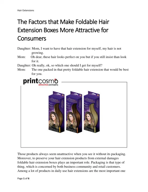 The Factors that Make Foldable Hair Extension Boxes More Attractive for Consumers