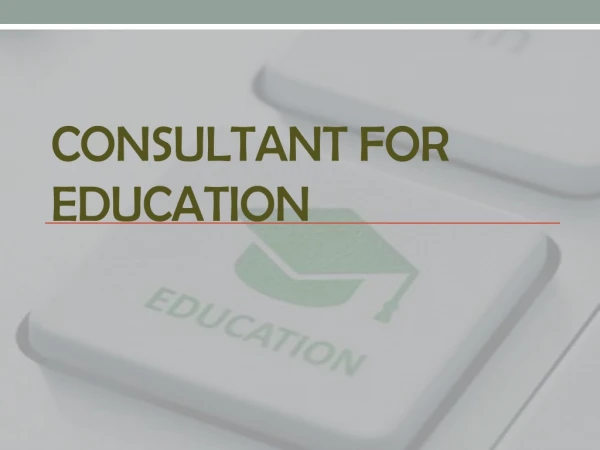 Consultant for Education