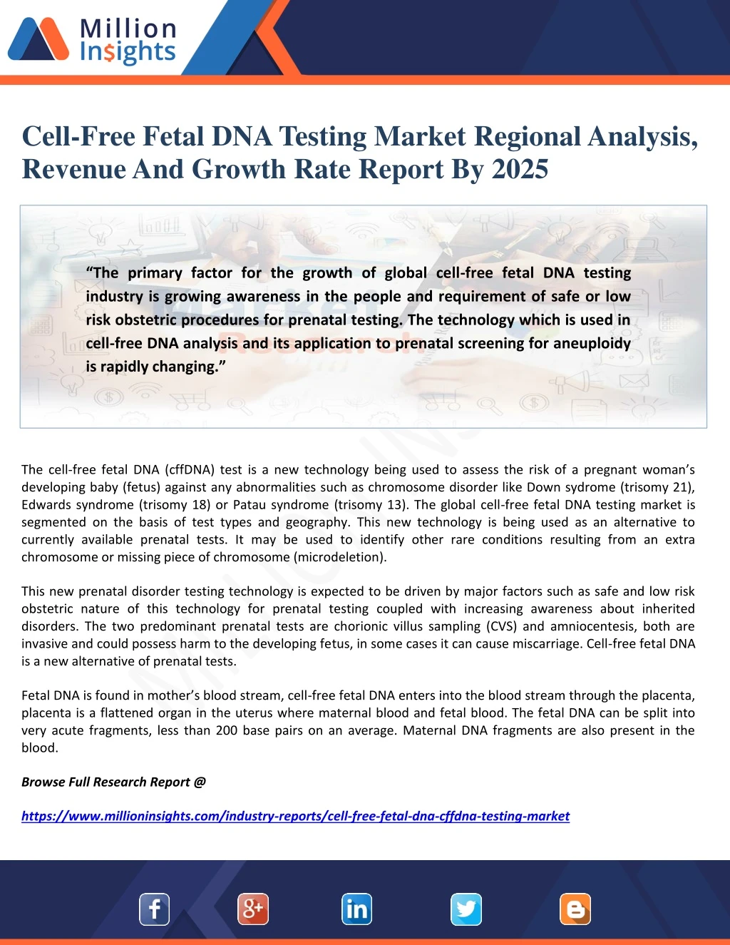 cell free fetal dna testing market regional
