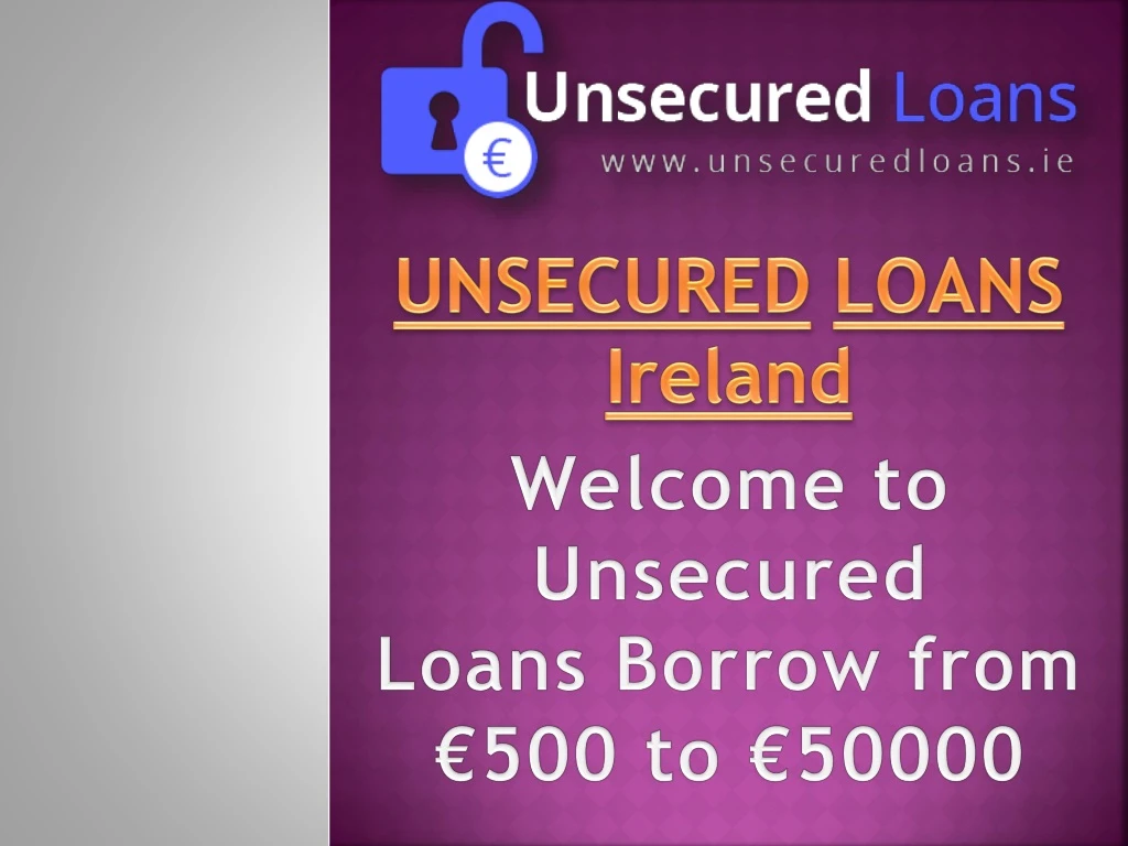 unsecured loans ireland