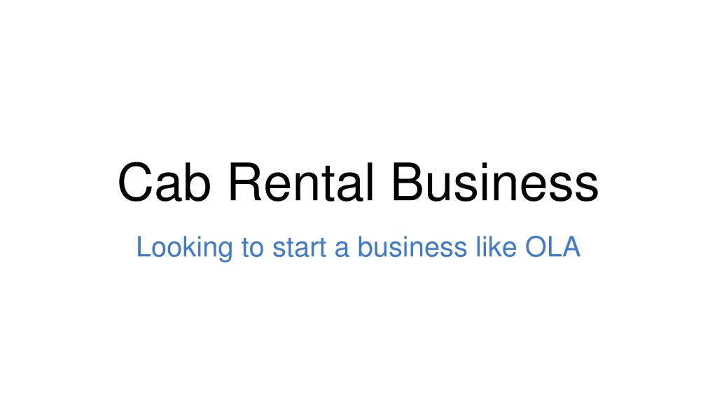 cab rental business