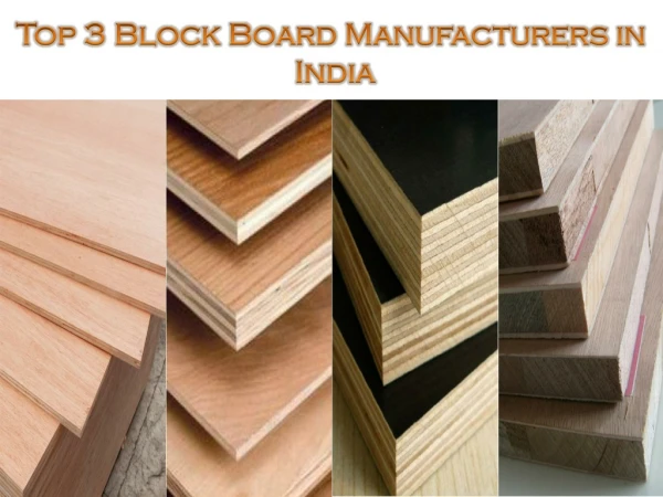 Top 3 Block Board Manufacturers in India