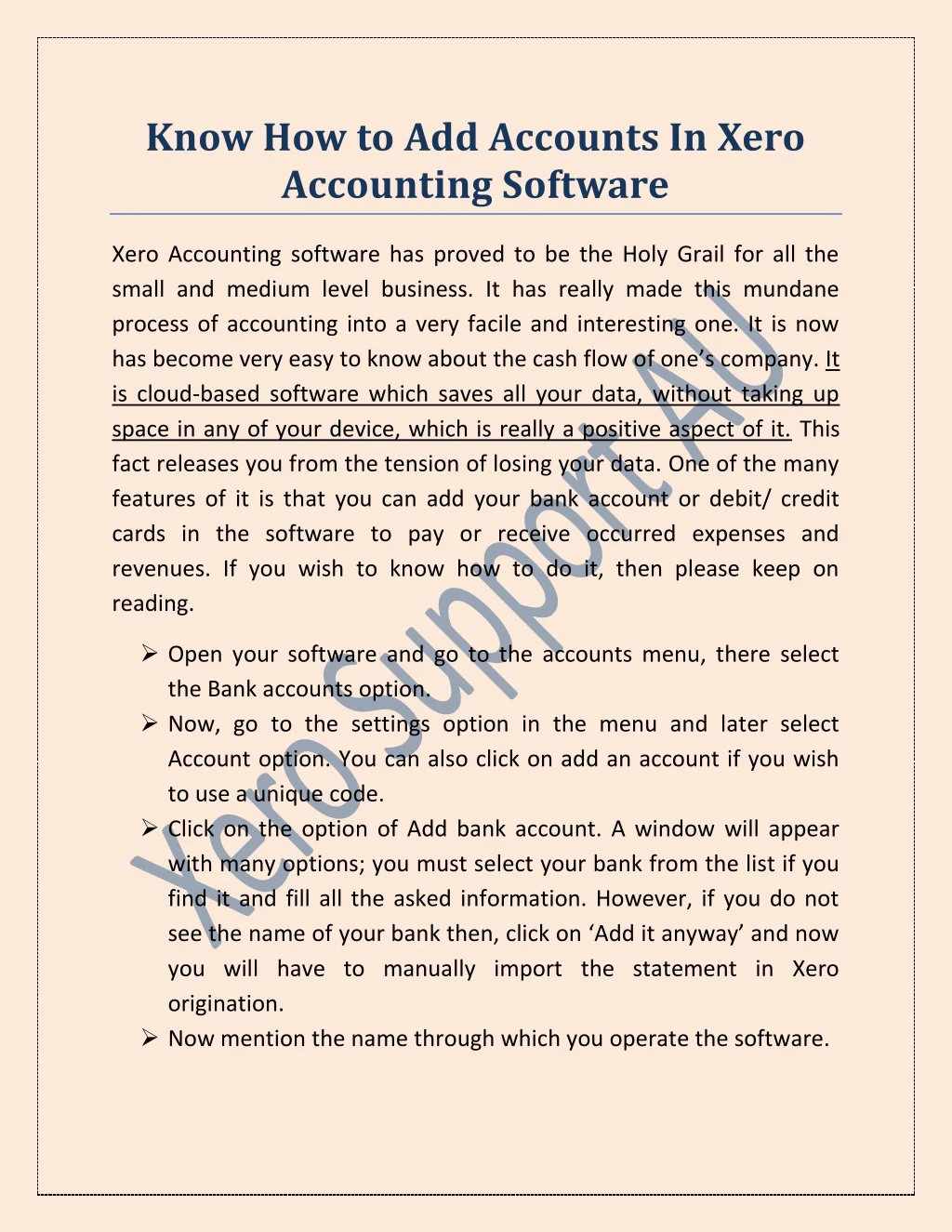 know how to add accounts in xero accounting