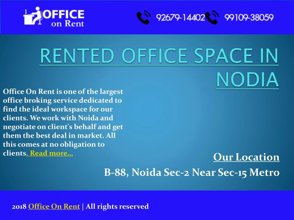 rented office space in nodia