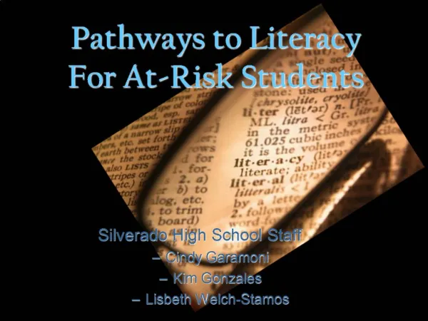 Pathways to Literacy For At-Risk Students