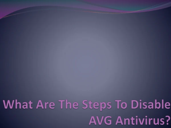 How To Disable AVG Antivirus?
