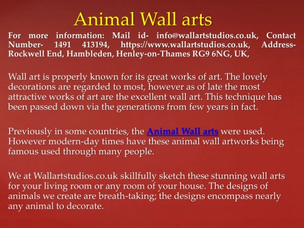 Animal Wall arts