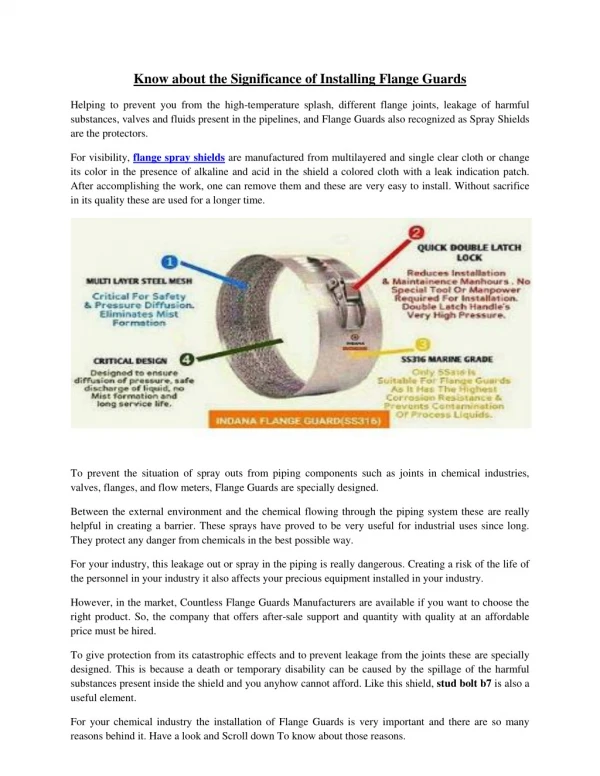 Know about the Significance of Installing Flange Guards
