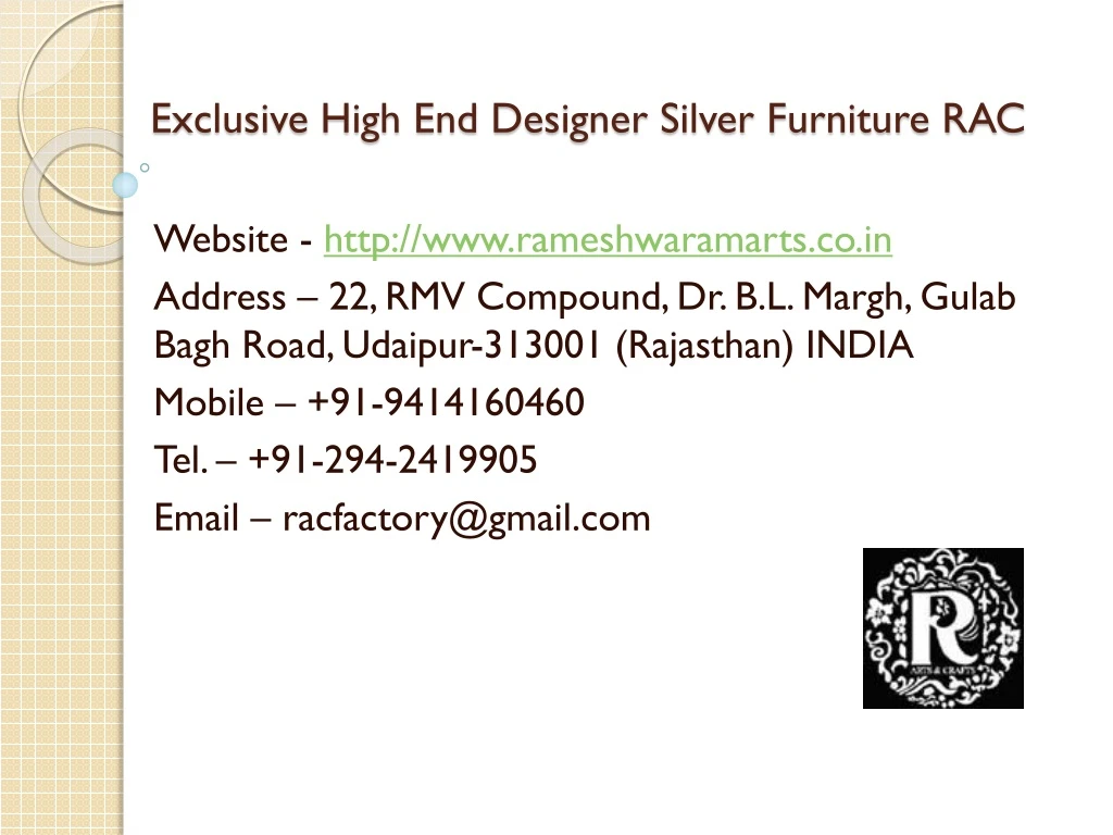 exclusive high end designer silver furniture rac