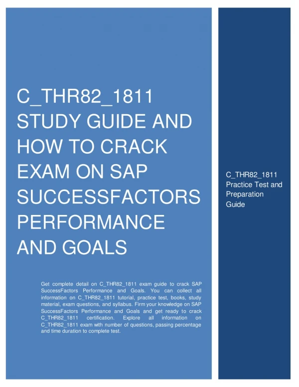 How to Prepare for C_THR82_1811 exam on SAP SuccessFactors Performance and Goals