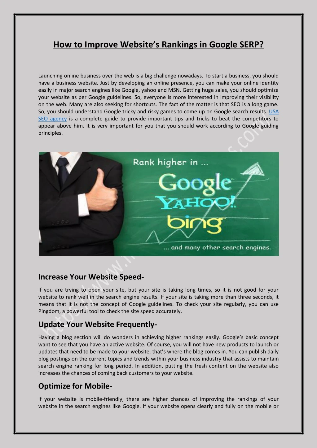 how to improve w ebsite s rankings in google serp