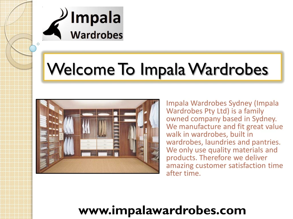 welcome to impala wardrobes