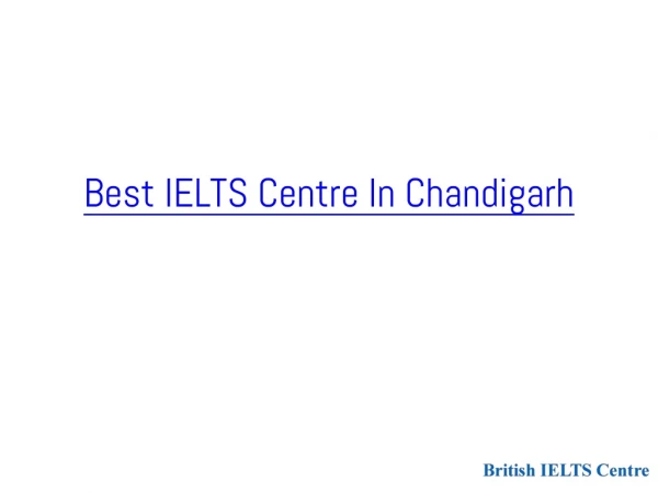 Best IELTS Centre In Chandigarh