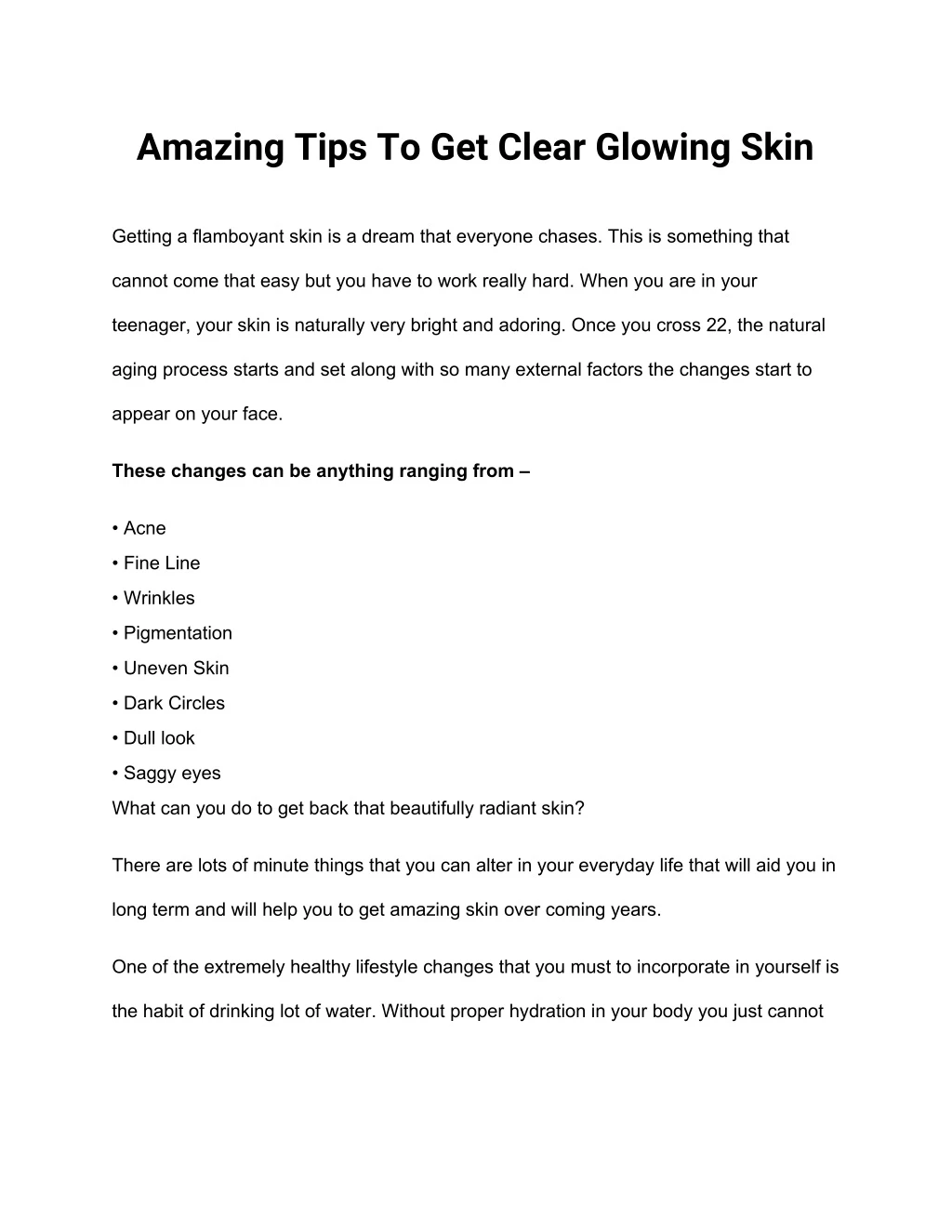 amazing tips to get clear glowing skin