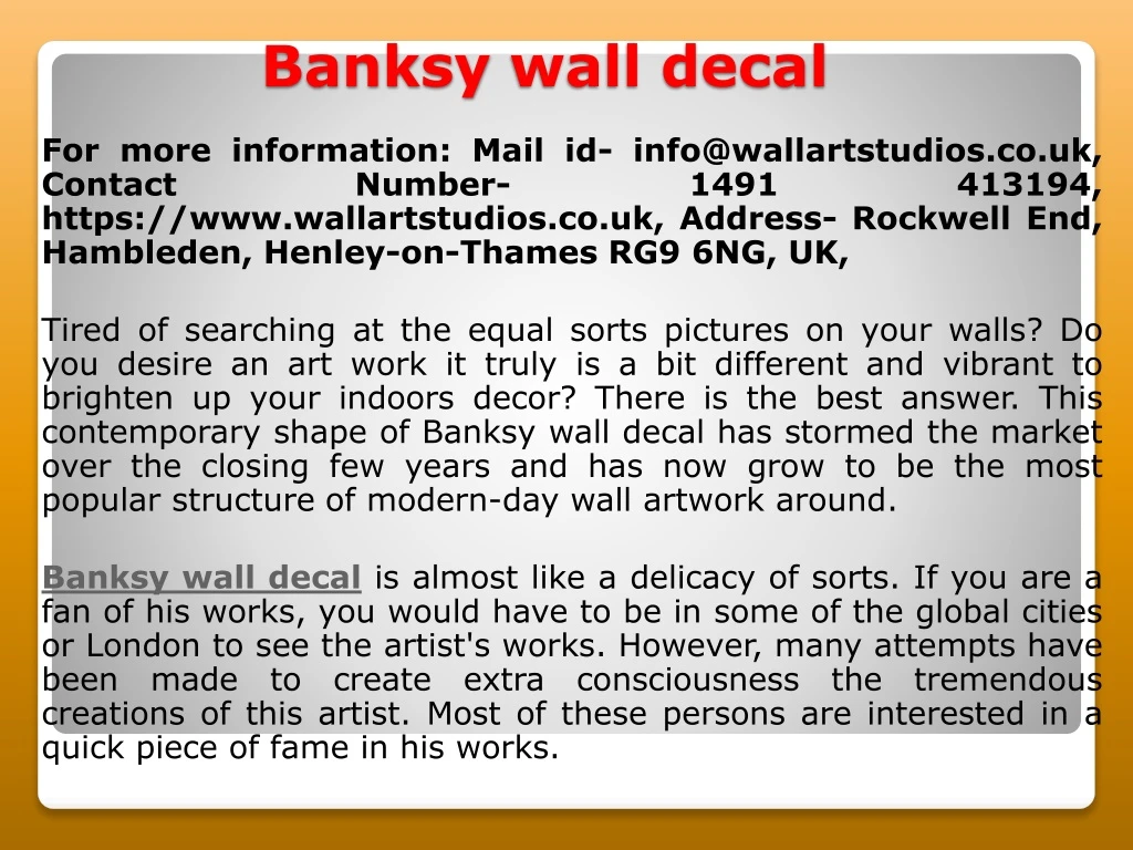banksy wall decal