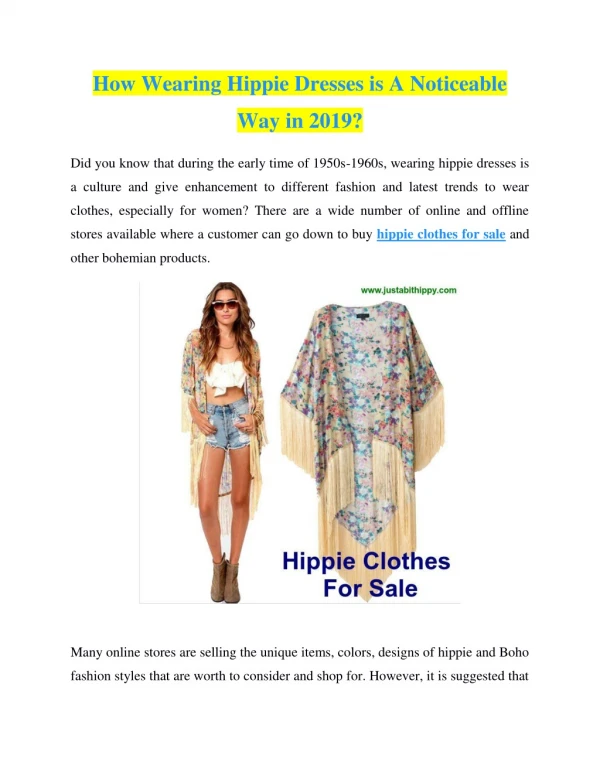 How Wearing Hippie Dresses is A Noticeable Way in 2019?