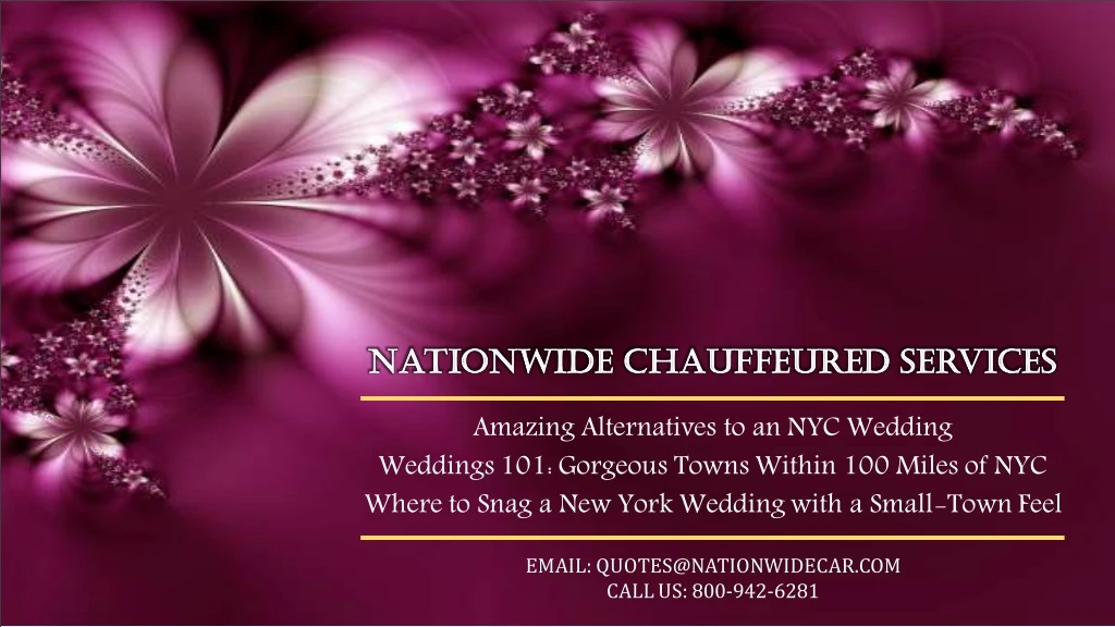 nationwide chauffeured services nationwide