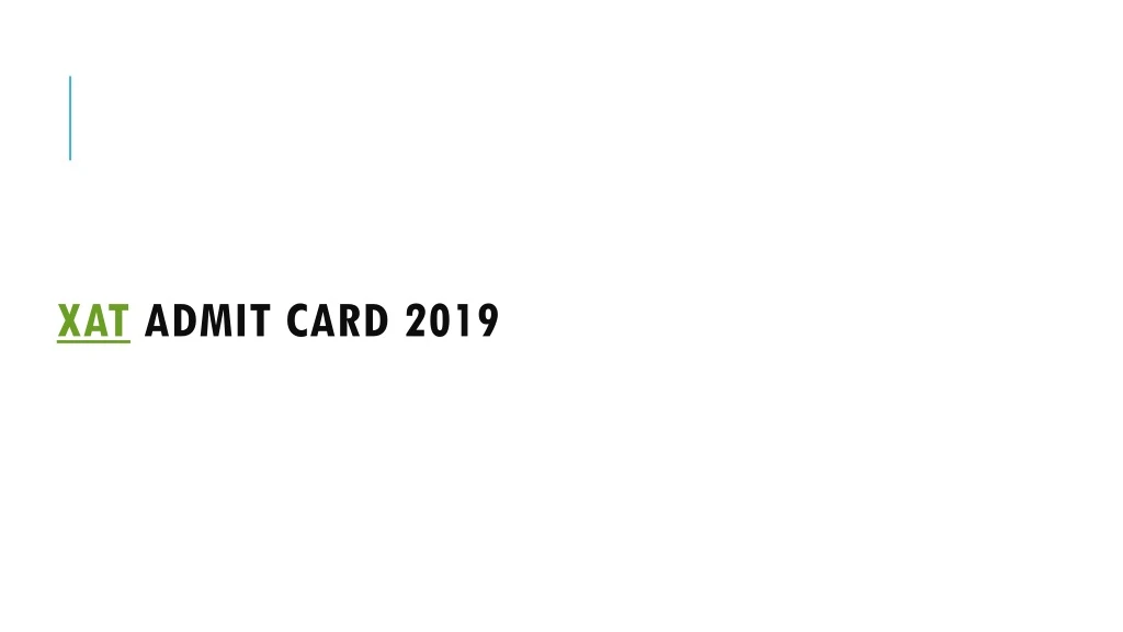 xat admit card 2019